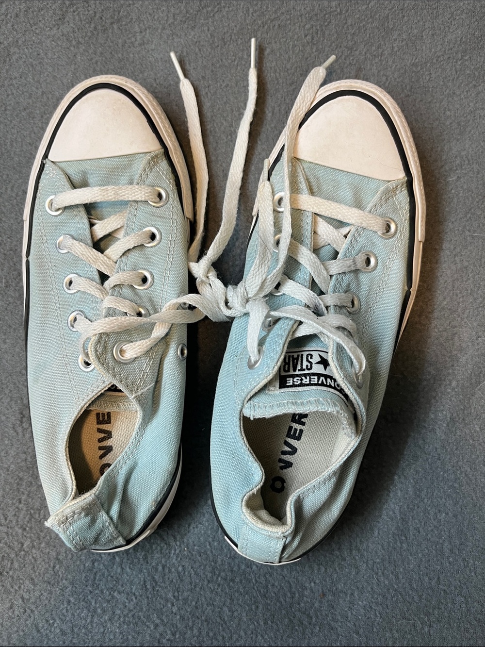 Converse Kids Low Top Canvas Sneakers in Pale Blue